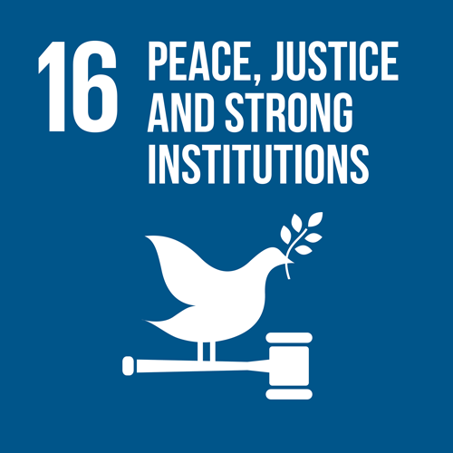 16. Peace, Justice and strong institutions.